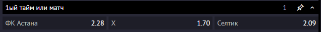 Ставка 1-ый тайм или матч