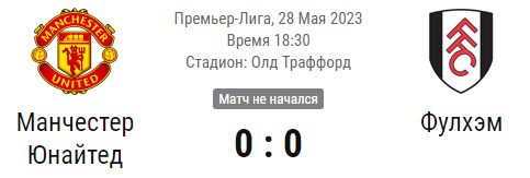 Прогноз и ставки на матч Манчестер Юнайтед - Фулхэм
