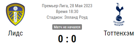 Прогноз и ставки на матч Лидс - Тоттенхэм